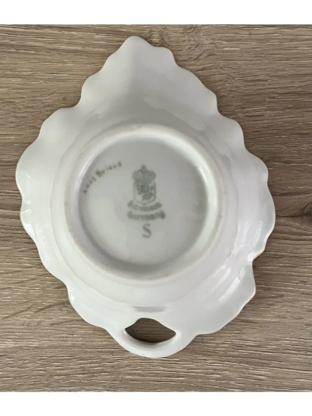 Vtg Schumann Germany Gold Leaf Porcelain Creamer Bowl Scalloped Rim European MCM